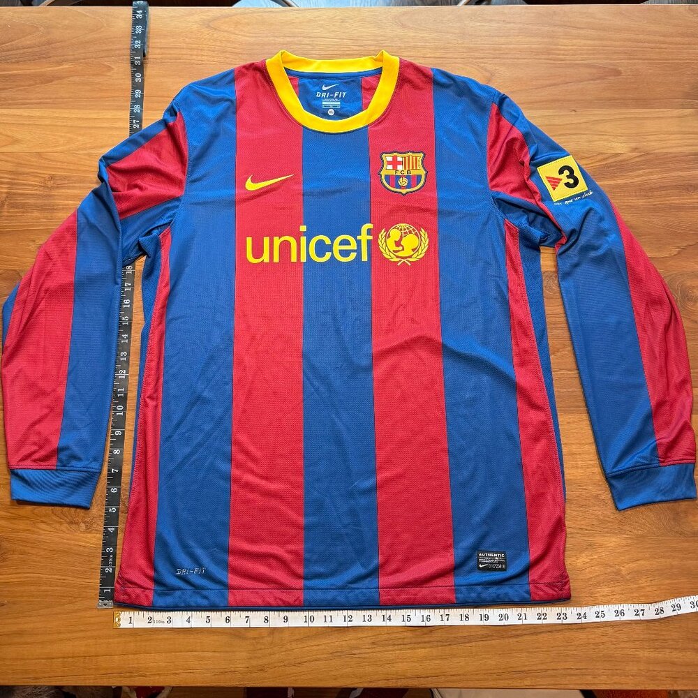 Nike Authentic Barcelona 2010/11 Iniesta Long Sleeve Jersey, Size XL
